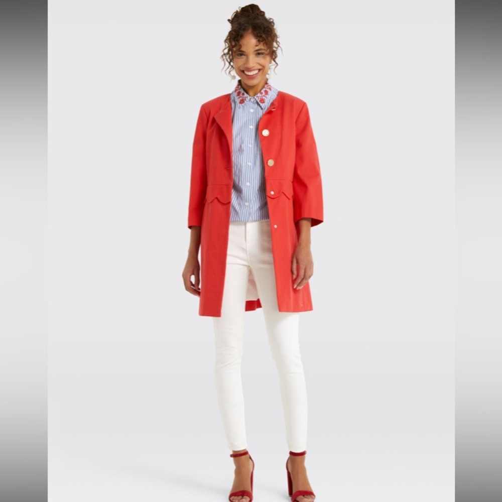 Draper James Scallop Trench Coat